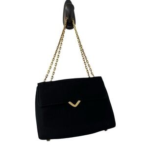 Elegant Black Koret vintage Handbag with Gold Chain